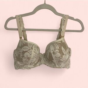 Aerie Cream Lace Floral Bra